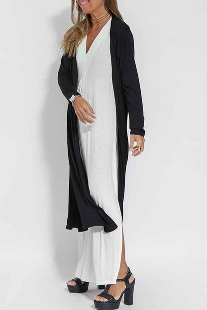 Street Slit Cardigan Collar Outerwear(4 Colors)