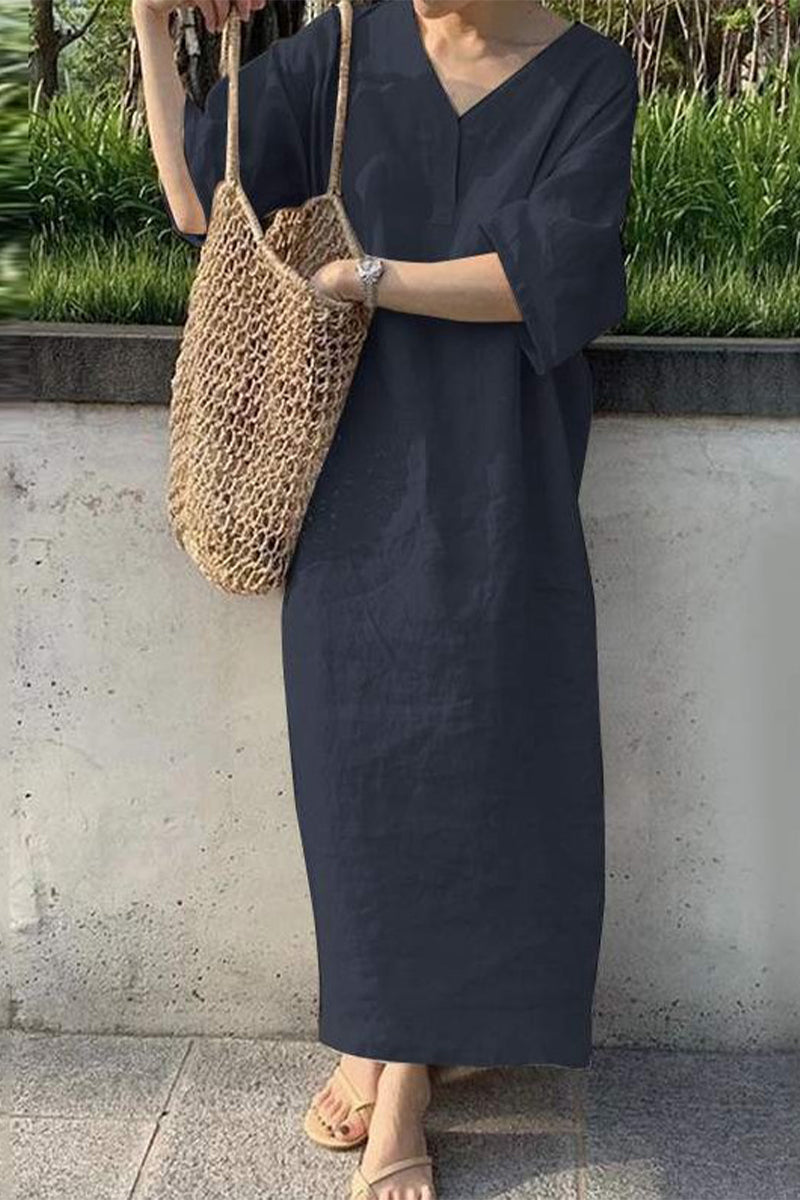 V Neck One Step Skirt Dresses