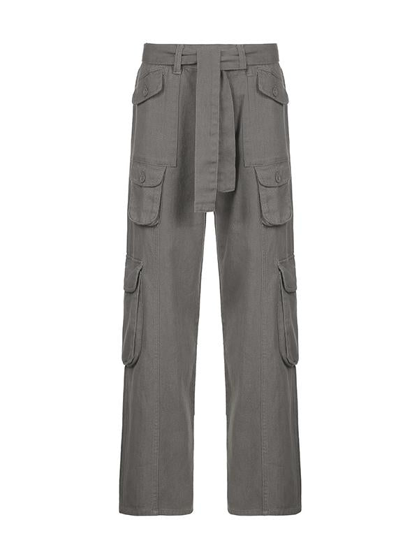 Grey 90s Cargo Pants With Cargo Pockets