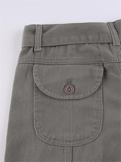 Grey 90s Cargo Pants With Cargo Pockets