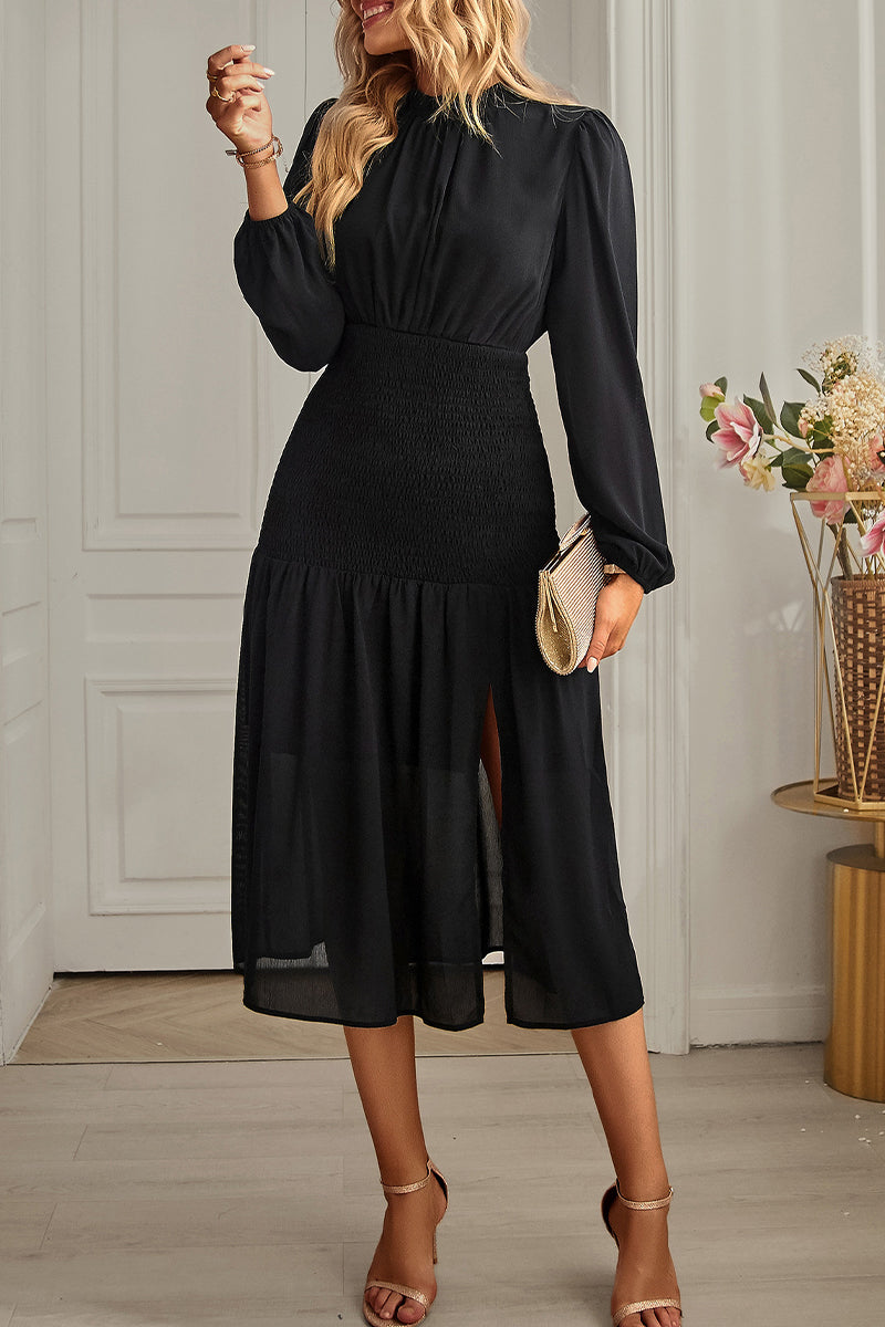 Flounce Half a Turtleneck Waist Skirt Dresses