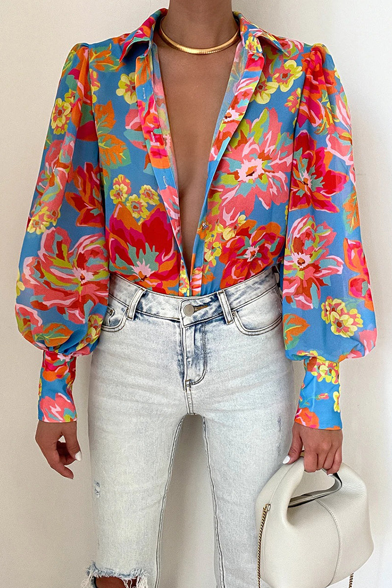 Patchwork Turndown Collar Blouses(15 Colors)