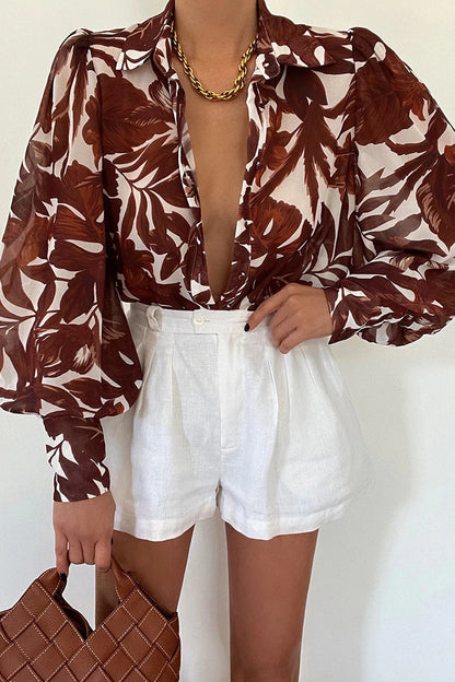 Patchwork Turndown Collar Blouses(15 Colors)