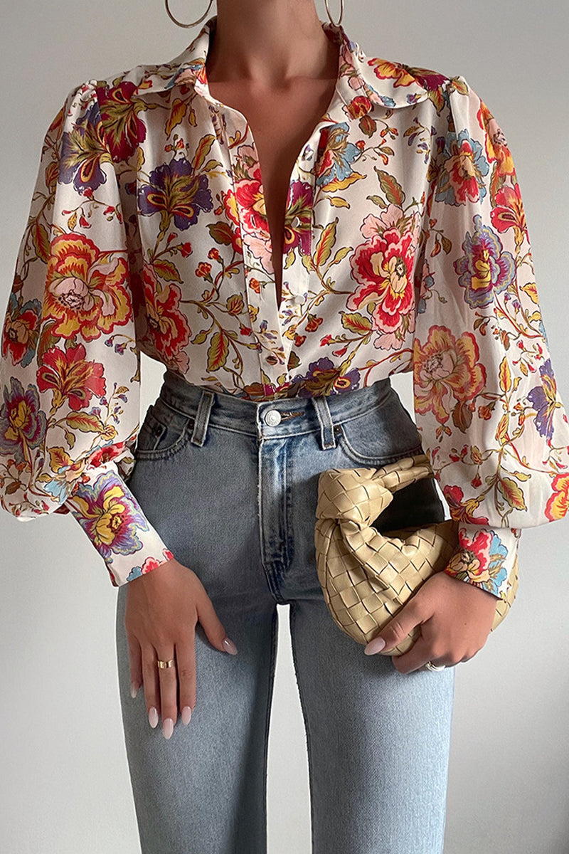 Patchwork Turndown Collar Blouses(15 Colors)