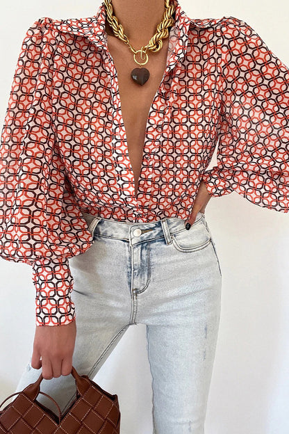 Patchwork Turndown Collar Blouses(15 Colors)