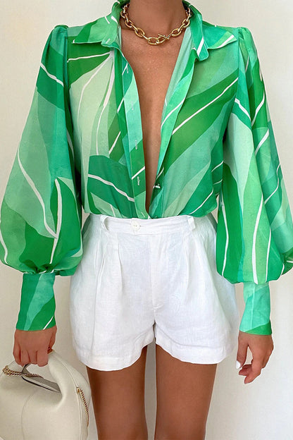 Patchwork Turndown Collar Blouses(15 Colors)