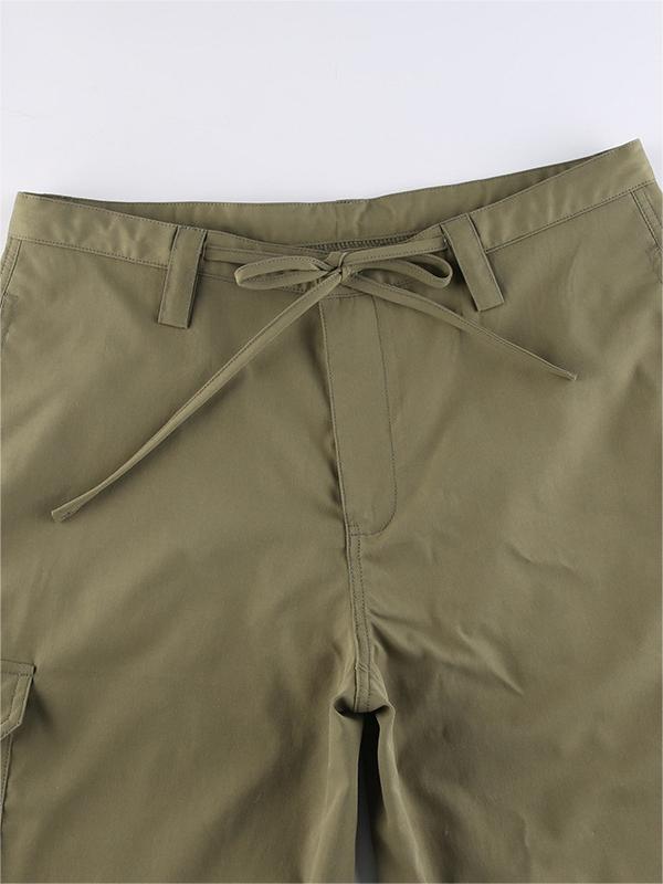 Green Cargo Pants With Straight Leg and Pockets