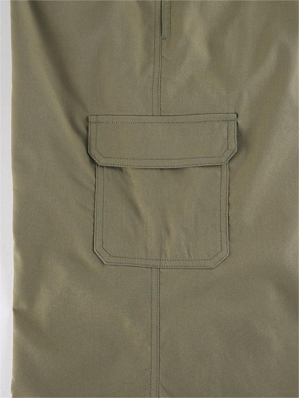 Green Cargo Pants With Straight Leg and Pockets