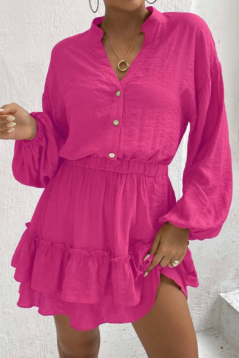 Flounce Half a Turtleneck Waist Skirt Dresses