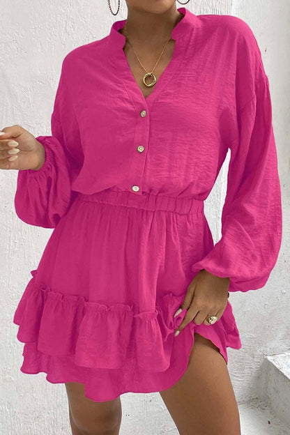 Flounce Half a Turtleneck Waist Skirt Dresses