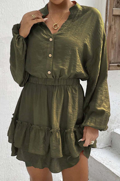 Flounce Half a Turtleneck Waist Skirt Dresses