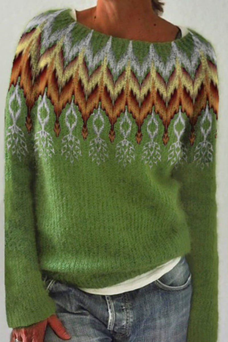 Color Block Contrast O Neck Sweaters(8 Colors)