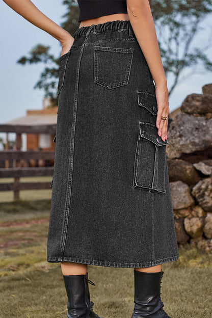 Street Slit High Waist Denim Skirts