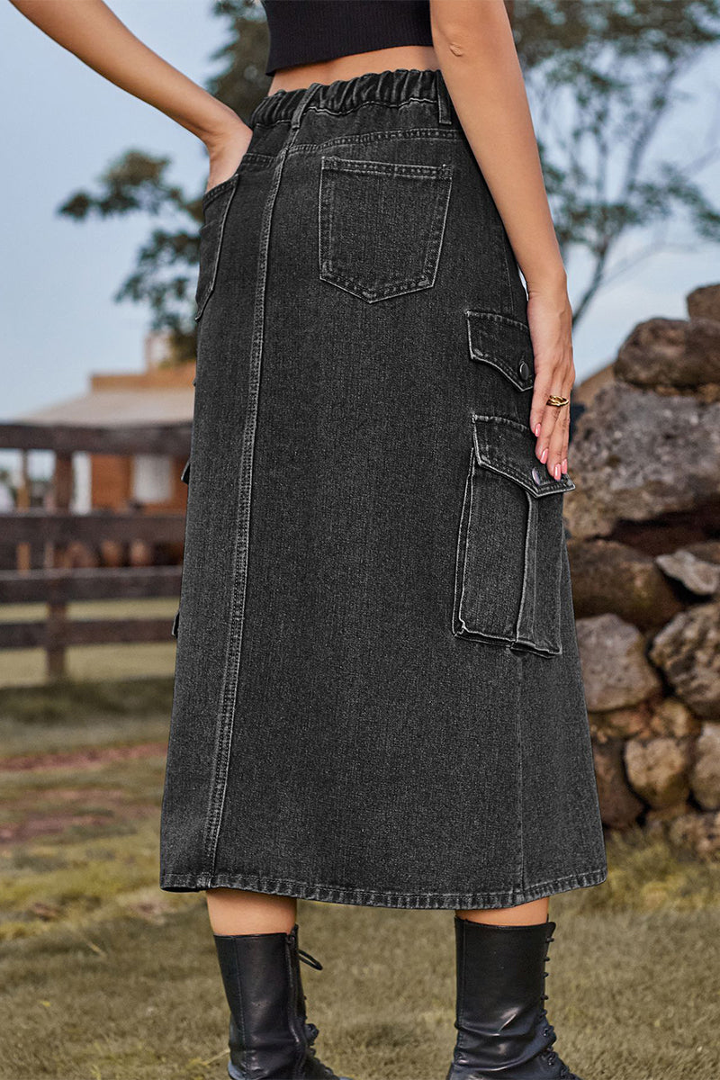 Street Slit High Waist Denim Skirts