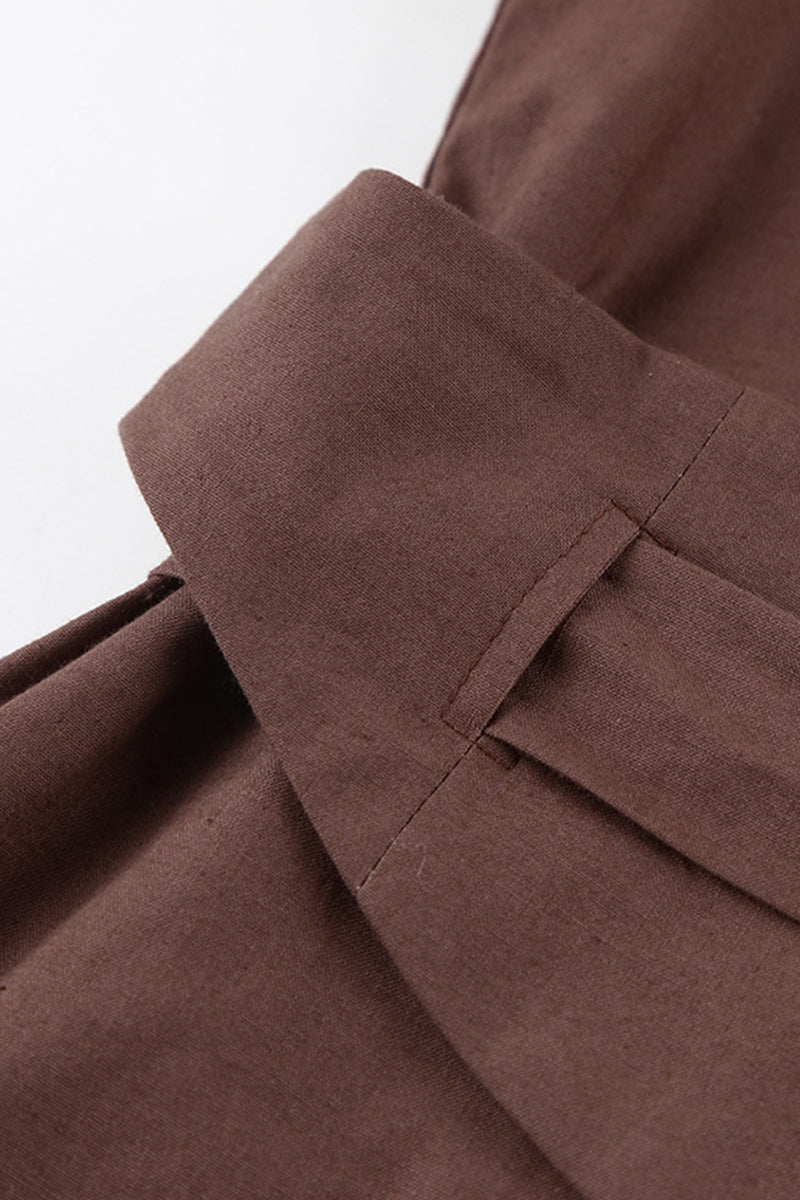 Work Bandage Turndown Collar Waist Skirt Dresses