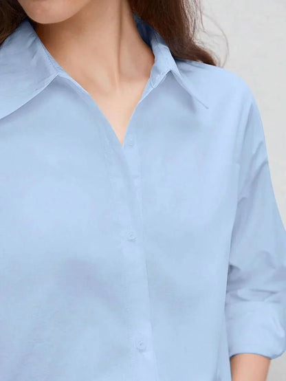 Turndown Collar Cardigan for Effortless Office Wear