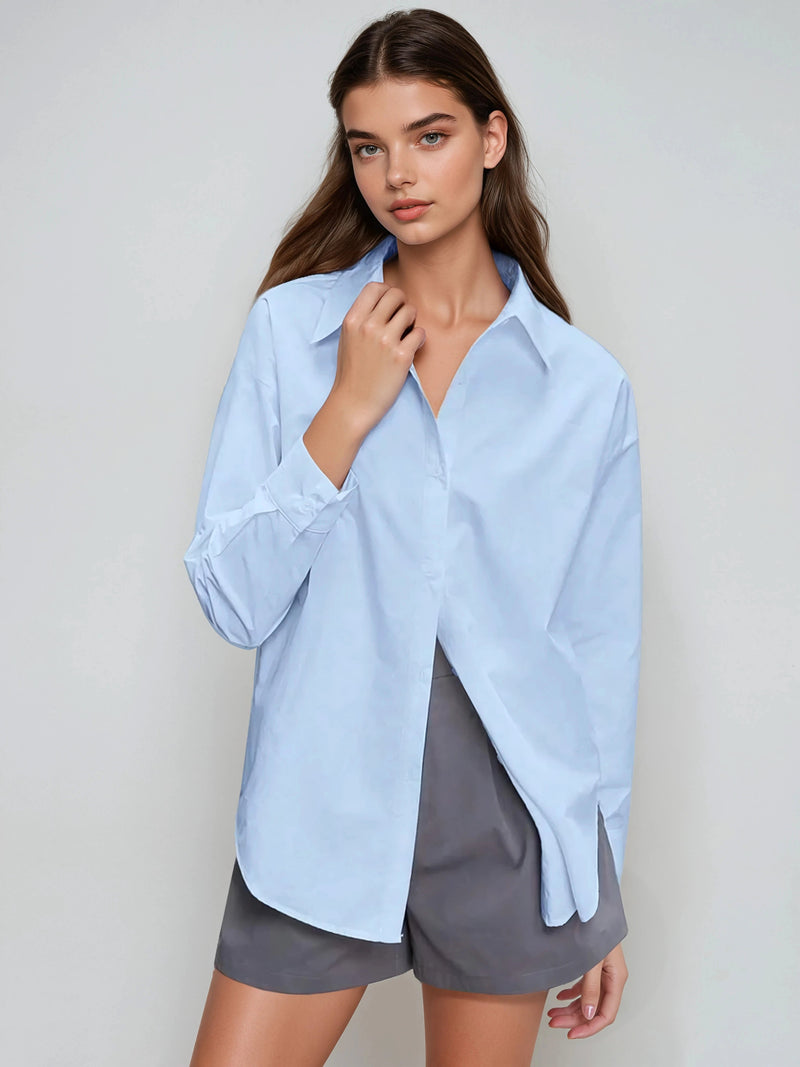 Turndown Collar Cardigan for Effortless Office Wear