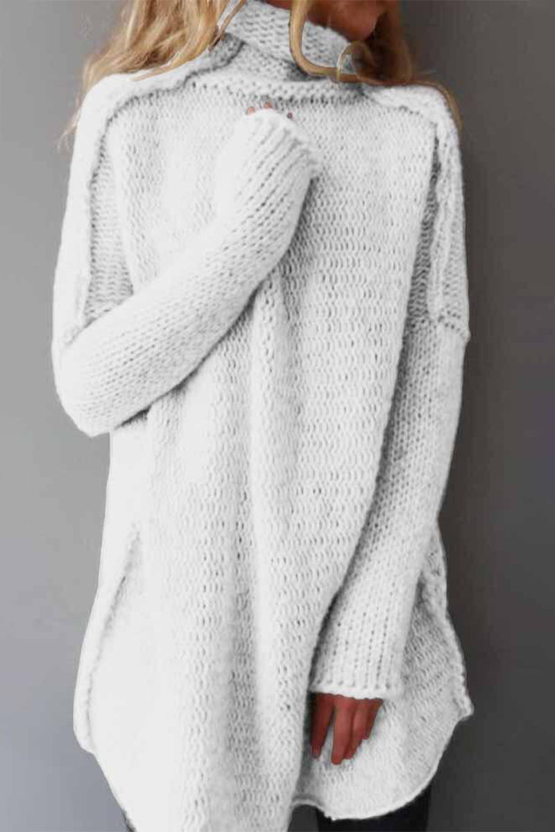Patchwork Turtleneck Sweaters(3 Colors)