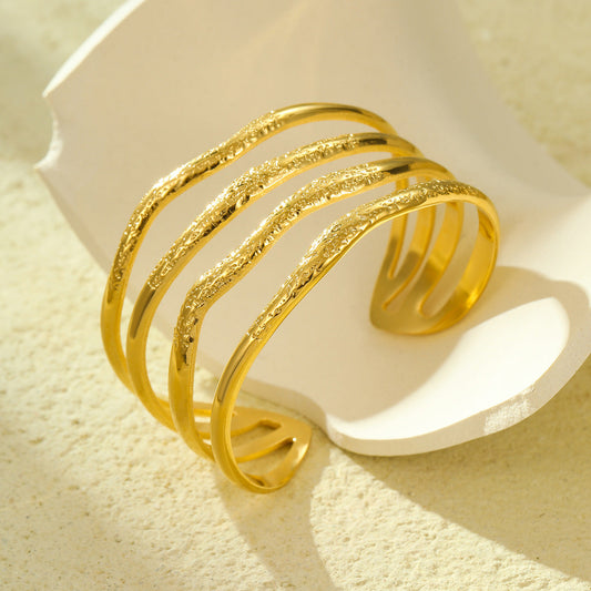 Textured Gold Cuff Bracelet