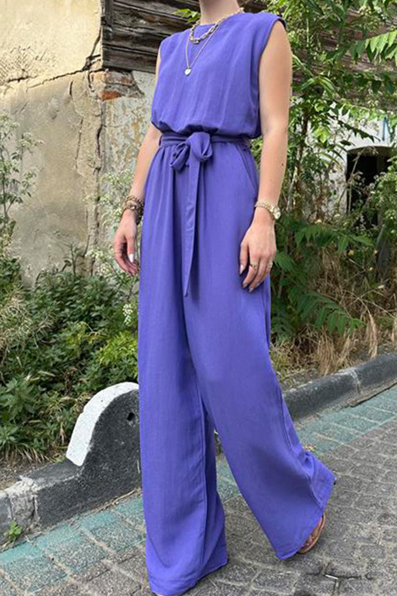 Frenulum O Neck Loose Jumpsuits