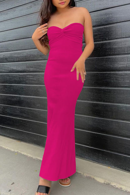 Asymmetrical Strapless One Step Skirt Dresses(11 Colors)