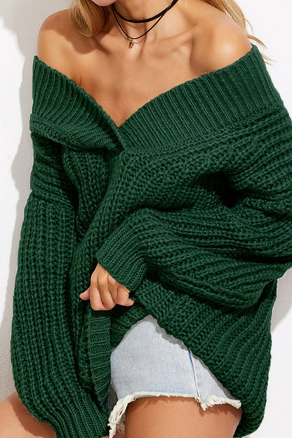 Patchwork V Neck Sweaters(3 Colors)