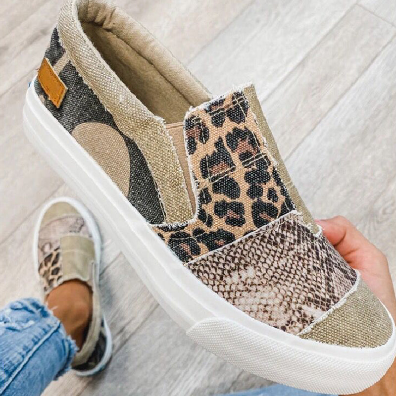 Daily Patchwork Printing Round Comfortable Out Door Flats Shoes