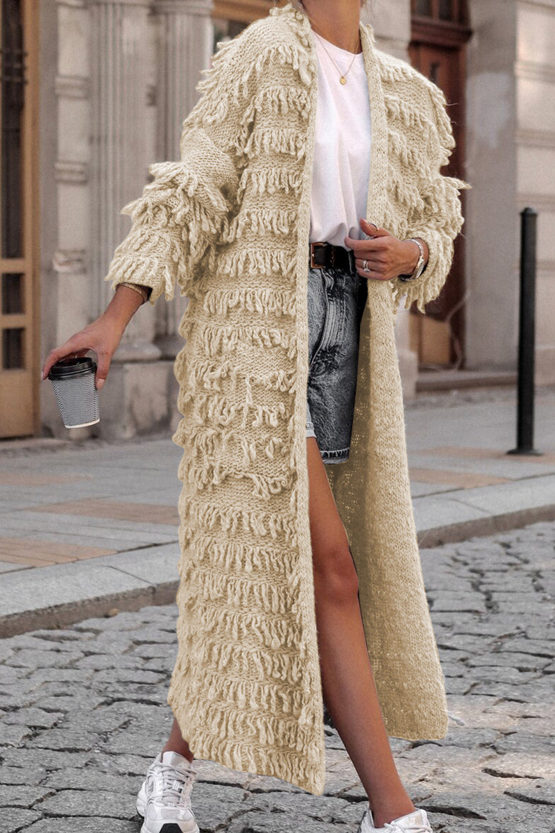Sweet Tassel Patchwork Cardigan Collar Outerwear