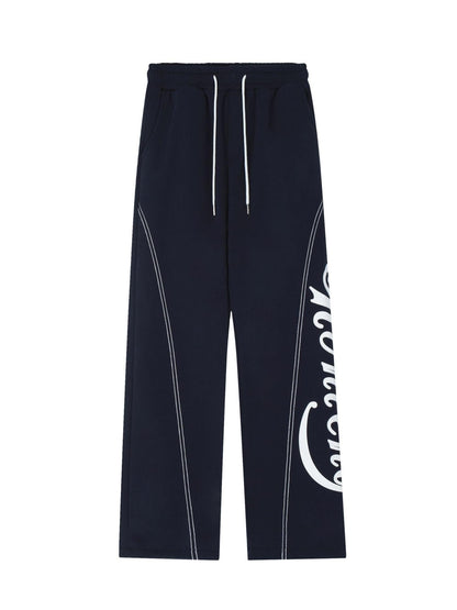 Old School Baggy Sweatpants With Letter Print