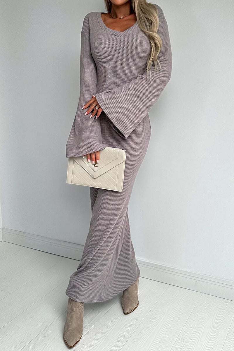 V Neck One Step Skirt Dresses(3 Colors)