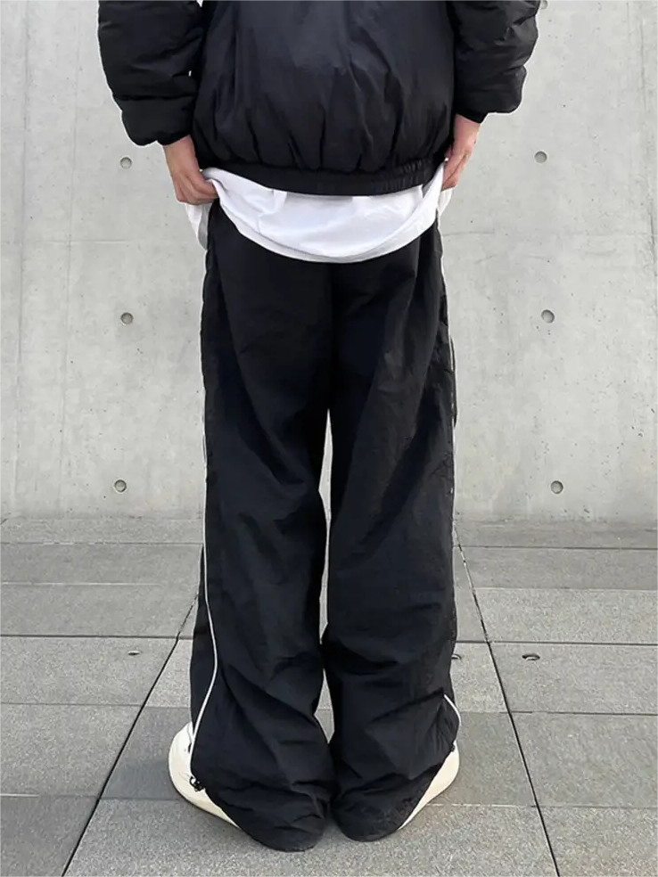 Contrast Color Hip Hop Drawstring Baggy Sweatpants