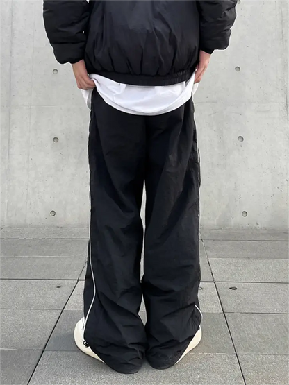 Contrast Color Hip Hop Drawstring Baggy Sweatpants
