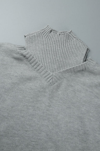Hollowed Out Patchwork Turtleneck Sweaters(7 Colors)