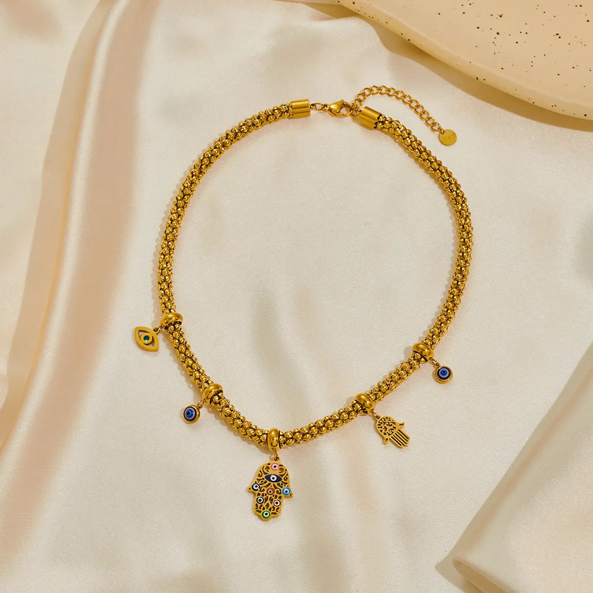 Gold Hamsa Charm Bracelet