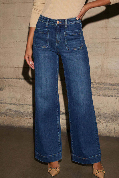 Moxidress Straight Wide Leg Denim Pants