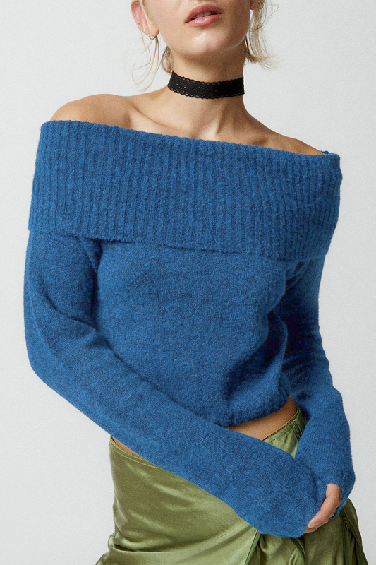 Backless Off the Shoulder Sweaters(5 Colors)