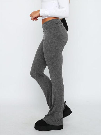 Basic Color High Waist Flare Pants