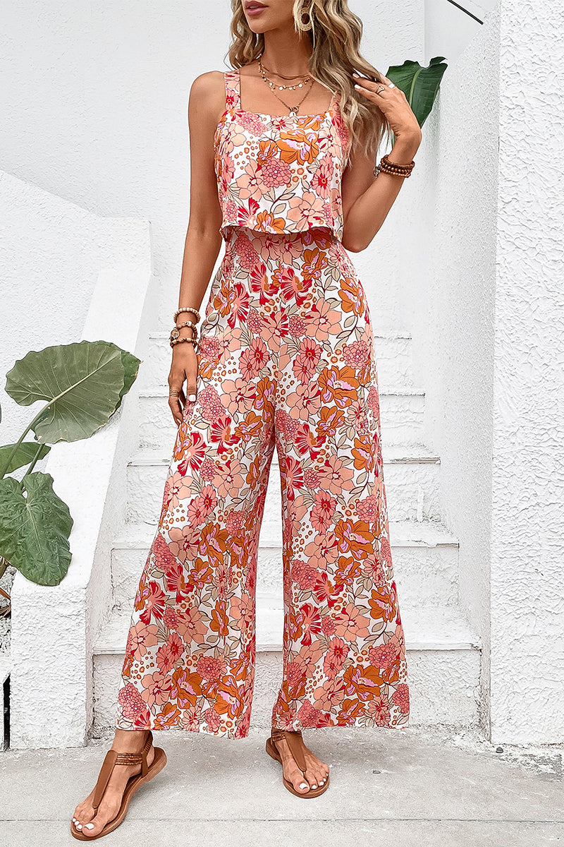 Backless Square Collar Jumpsuits
