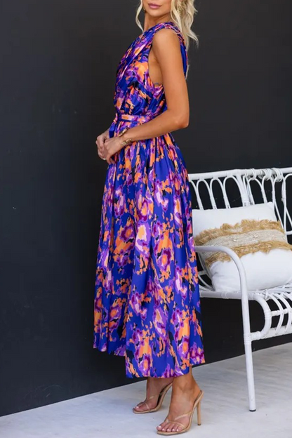 Backless Oblique Collar Waist Skirt Dresses