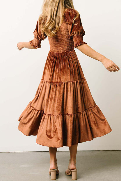 Flounce Fold Square Collar Cake Skirt Dresses