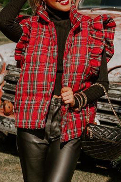 Plaid Buckle Waistcoats