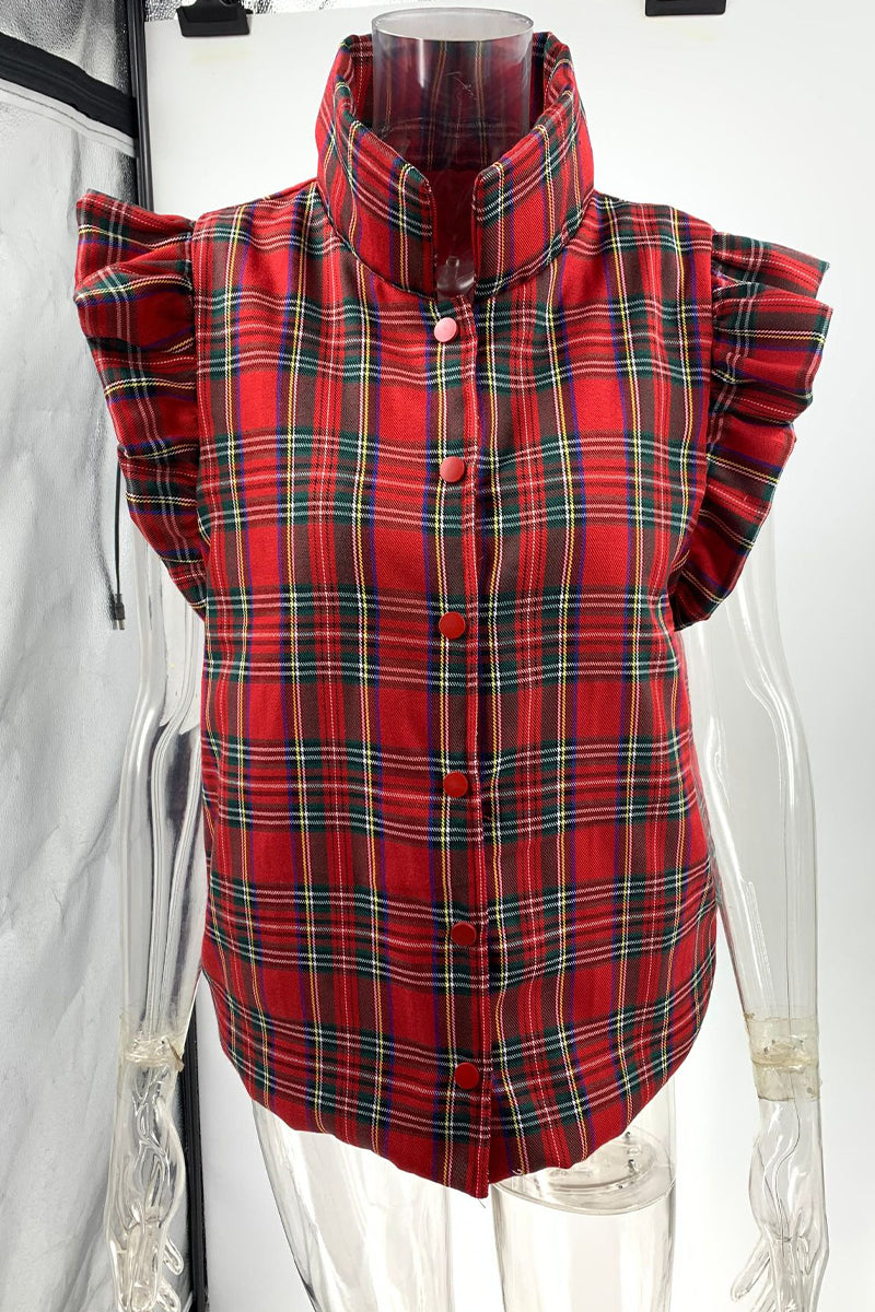 Plaid Buckle Waistcoats