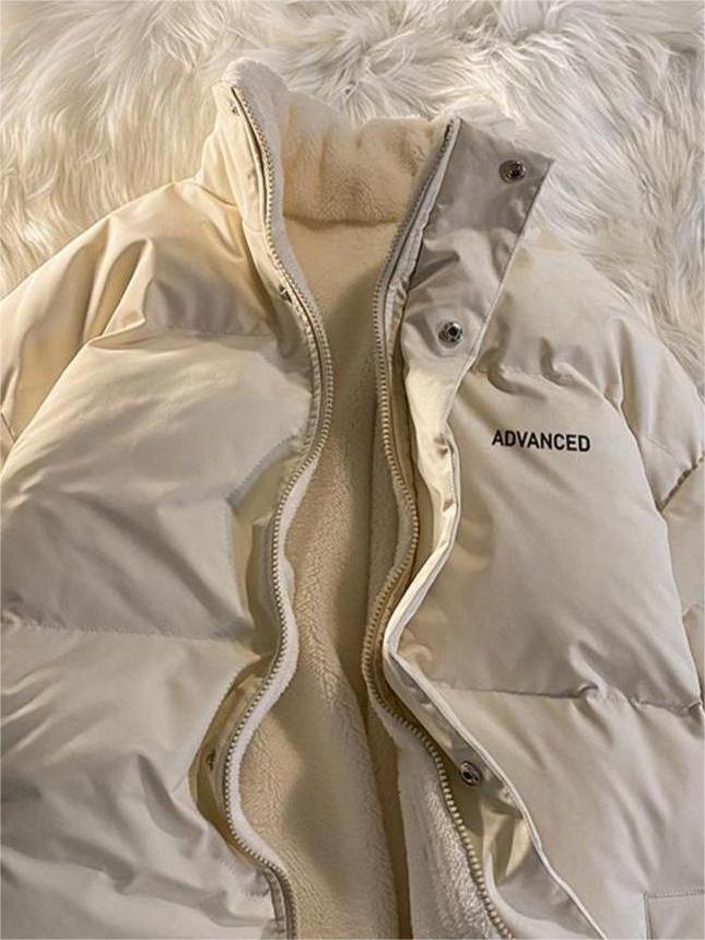 Short Padded Coat With High Neck and Zipper