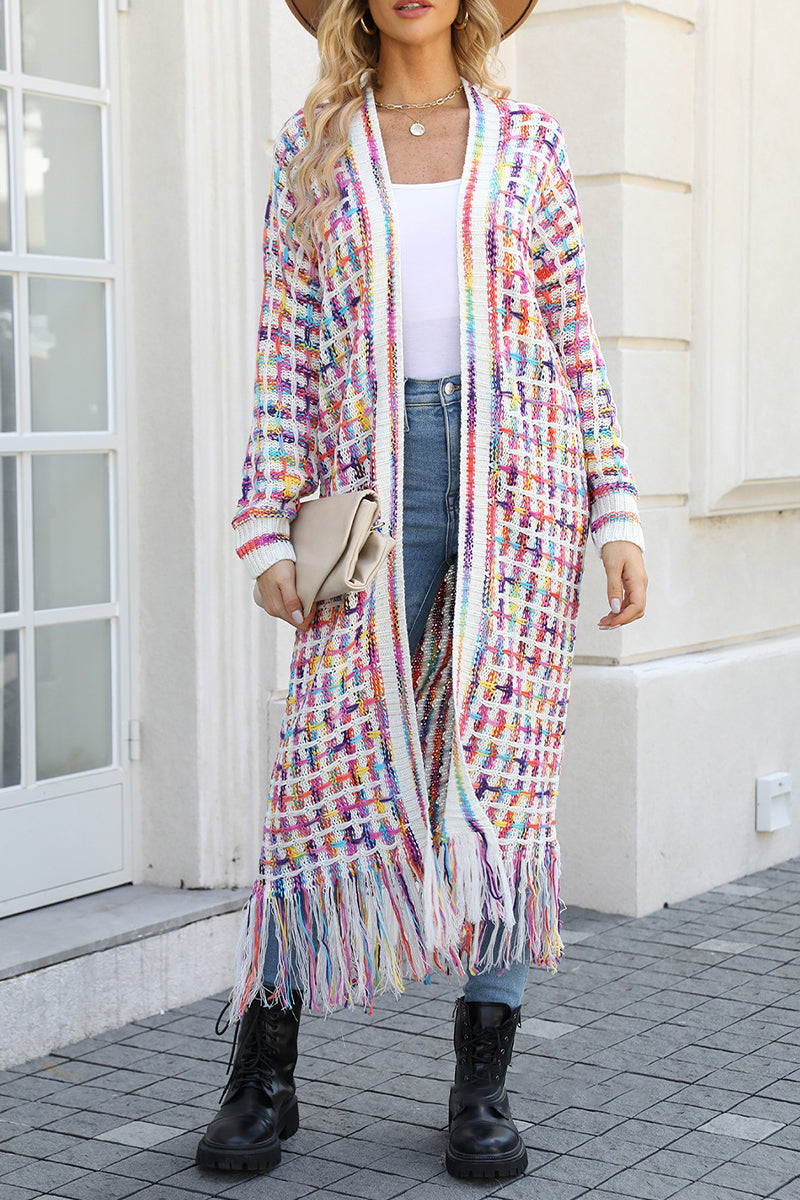 Sweet Tassel Cardigan Collar Tops