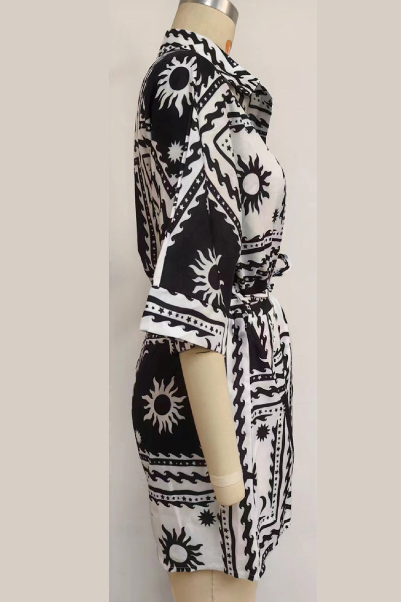 Geometric Print Bandage V Neck Rompers(4 Colors)