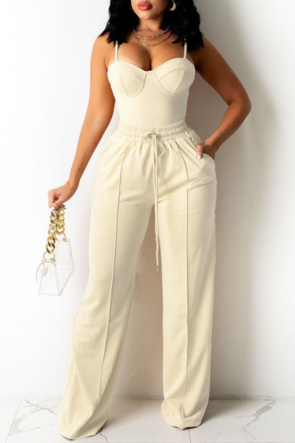 Vests Pants Spaghetti Strap Sleeveless Two Pieces