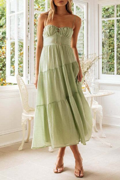 Simplicity Patchwork Fold Waist Skirt Dresses