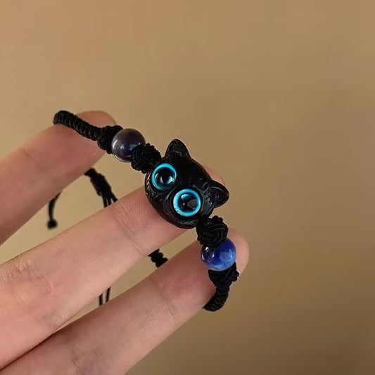 Midnight Enchantment Feline Charm Bracelet