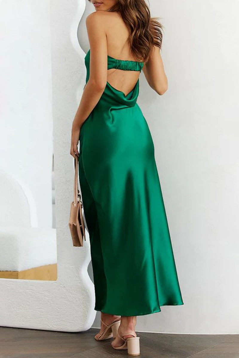 Celebrities Backless Strapless One Step Skirt Dresses
