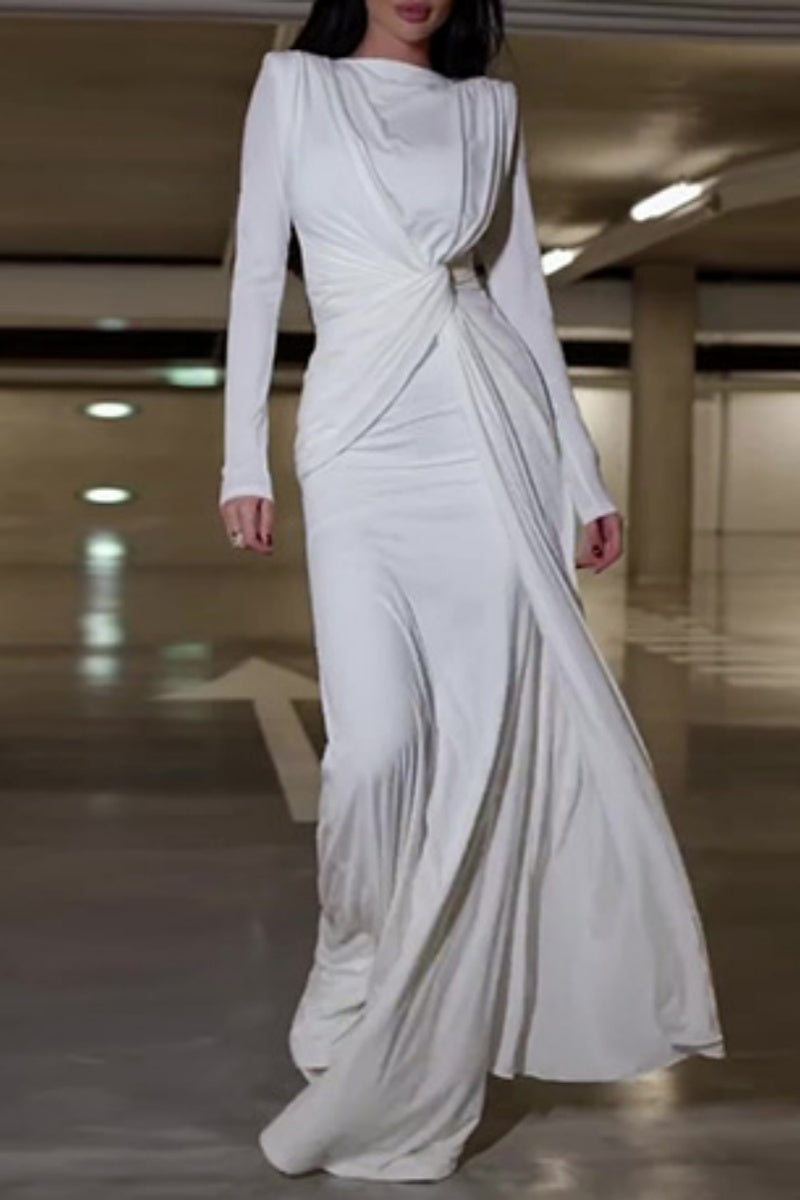 Patchwork O Neck Long Dress Dresses
